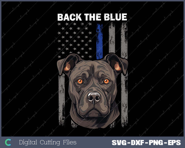 Back The Blue Thin Blue Line Flag Police Pitbull Dog Lovers