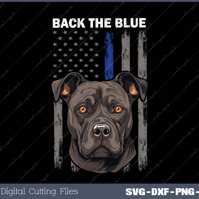 Back The Blue Thin Blue Line Flag Police Pitbull Dog Lovers