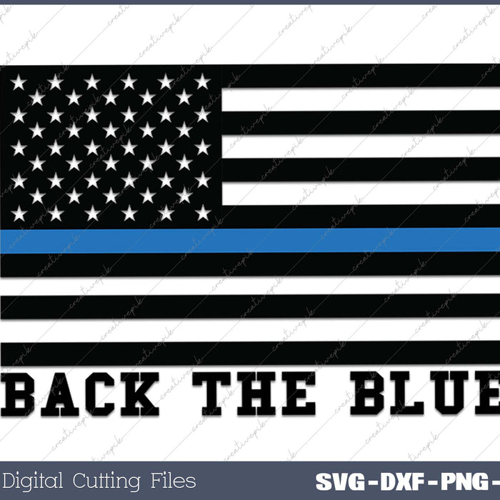 Back the Blue Police Support Thin Blue Line American Flag