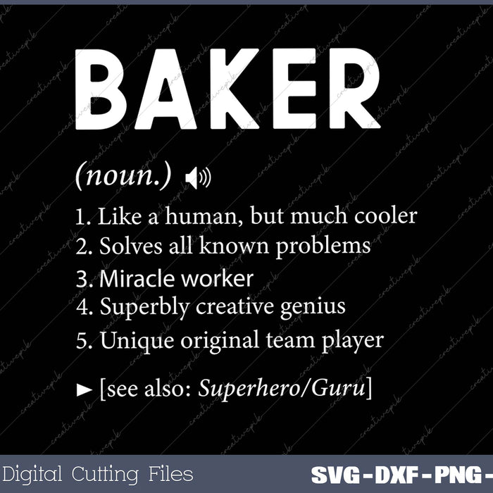 Baker Name Definition Meaning Family Funny SVG PNG Cutting Files