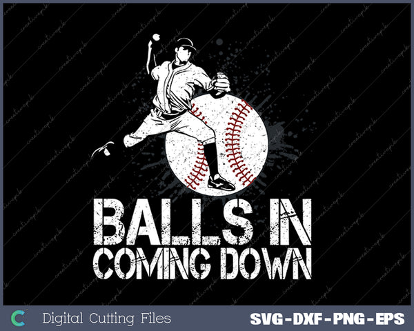 Ball In Coming Down Baseball SVG PNG Cutting Printable Files