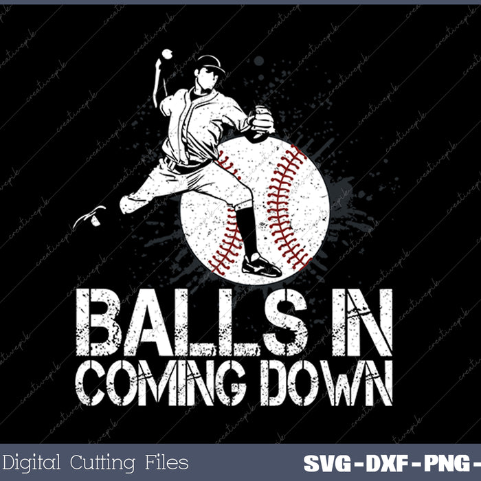 Ball In Coming Down Baseball SVG PNG Cutting Printable Files