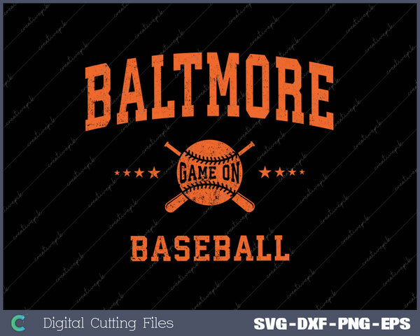 Baltimore Vintage Baseball Throwback Retro Design