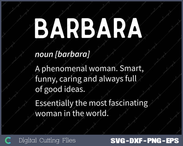 Barbara Name SVG PNG Cutting Printable Files