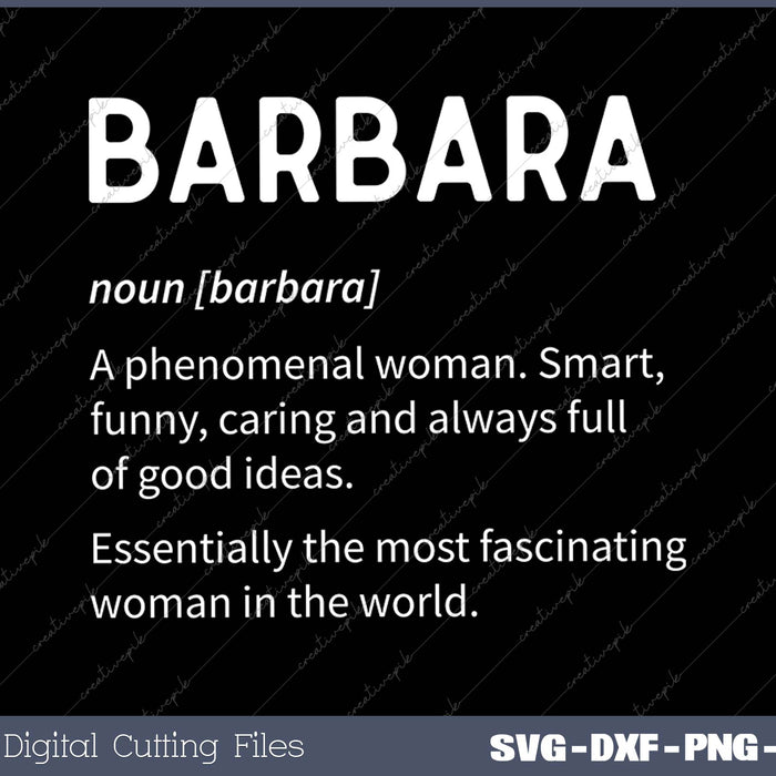 Barbara Name SVG PNG Cutting Printable Files