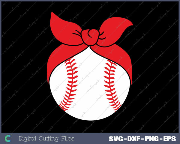 Baseball Bandana Baseball Mom SVG PNG Cutting Printable Files