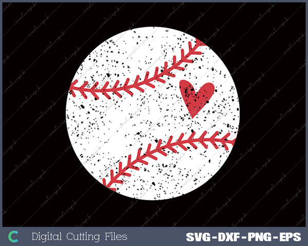 Baseball Baseball Heart SVG PNG Cutting Printable Files