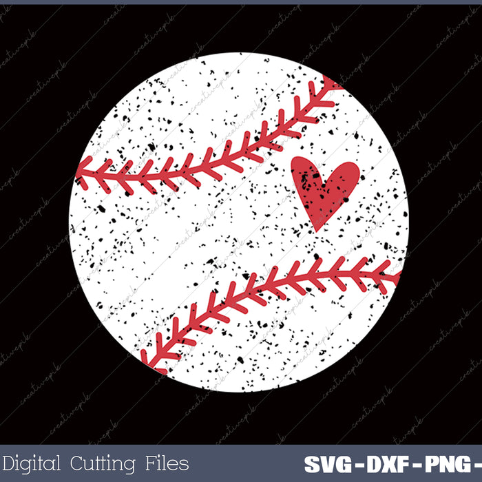 Baseball Baseball Heart SVG PNG Cutting Printable Files