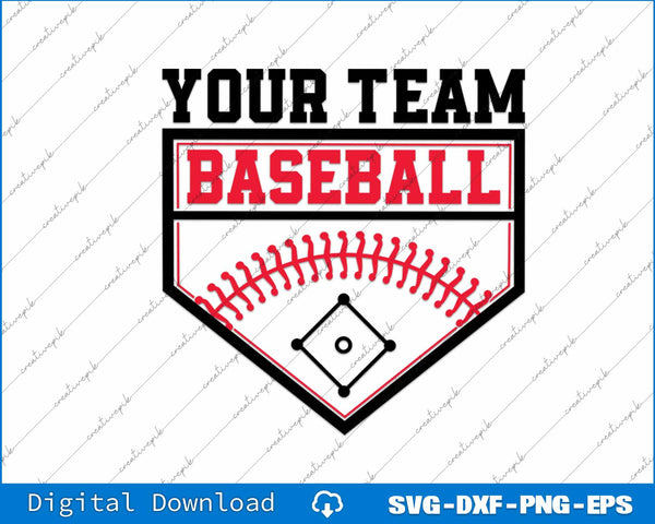 Baseball Baseball Team Template, Baseball Mascot SVG PNG Printable Files