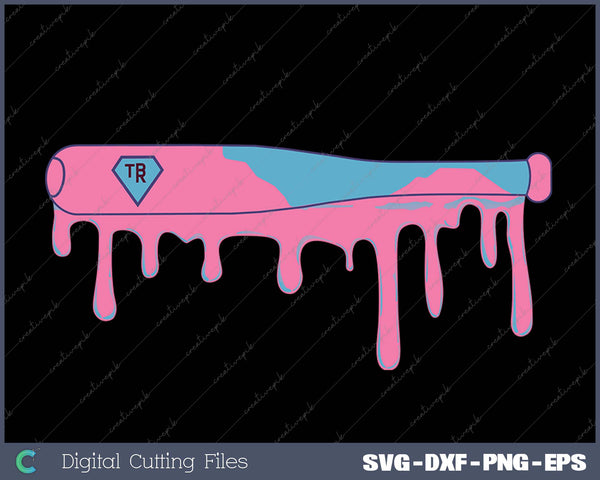 Baseball Bat with Sprinkles Drip SVG PNG Printable Files