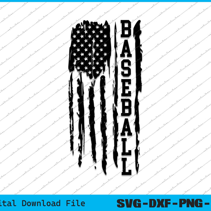 Baseball Distressed American Flag SVG PNG Cutting Printable Files