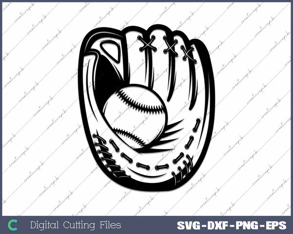 Baseball Glove Silhouette SVG PNG Cutting Printable Files