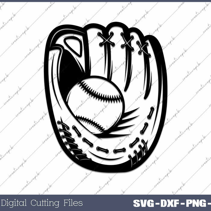 Baseball Glove Silhouette SVG PNG Cutting Printable Files