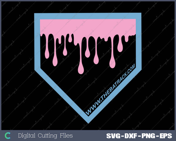 Baseball Home Plate Drip with Melting Ice Cream Drippy Fans 