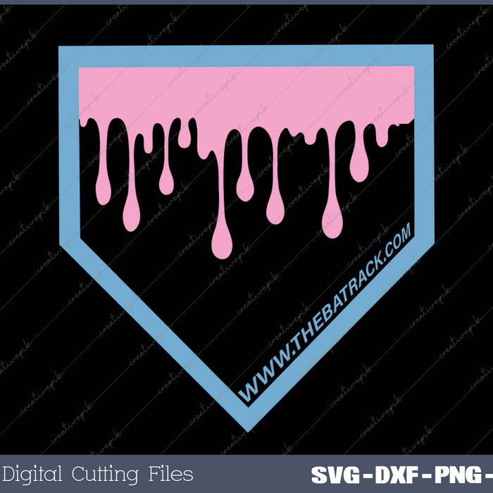 Baseball Home Plate Drip with Melting Ice Cream Drippy Fans 