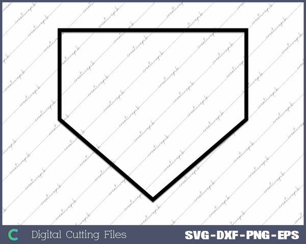 Baseball Home Plate Silhouette SVG PNG Cutting Printable Files