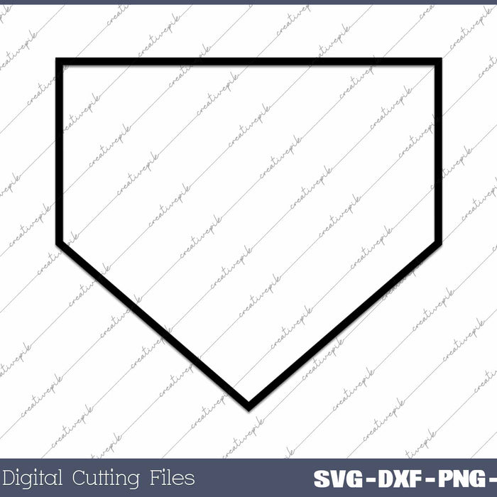 Baseball Home Plate Silhouette SVG PNG Cutting Printable Files