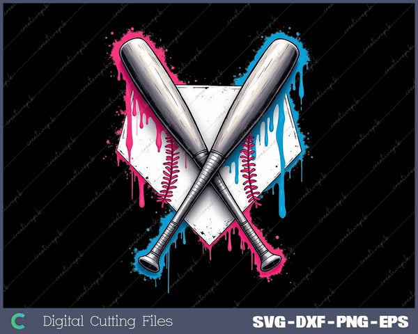 Baseball Home plate Ice Cream Drip SVG PNG Cutting Printable Files