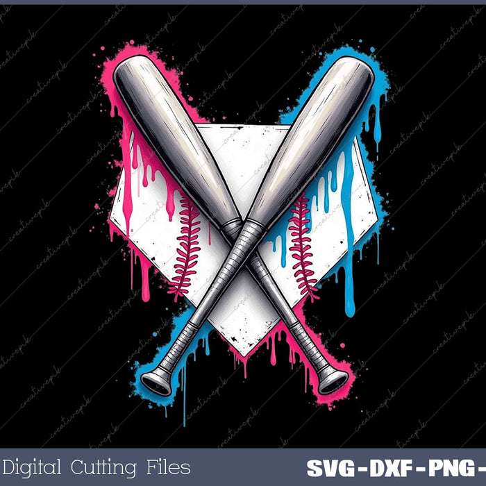 Baseball Home plate Ice Cream Drip SVG PNG Cutting Printable Files