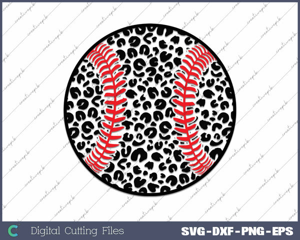 Baseball Leopard Pattern SVG PNG Cutting Printable Files