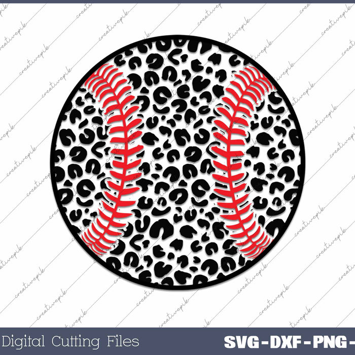 Baseball Leopard Pattern SVG PNG Cutting Printable Files