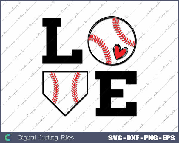 Baseball Love SVG PNG Cutting Printable Files