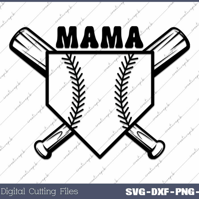 Baseball Mama SVG PNG Cutting Printable Files