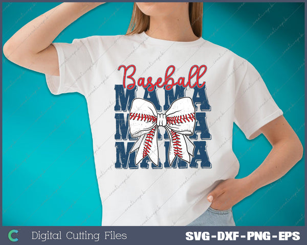 Baseball Mama Coquette Bow SVG PNG Cutting Printable Files