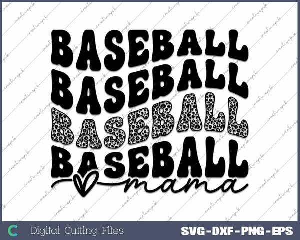 Baseball Mama Leopard Pattern SVG PNG Cutting Printable Files