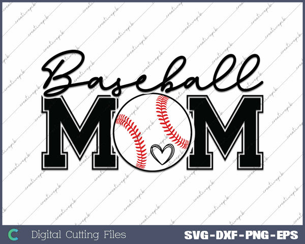 Baseball Mom Varsity Sports SVG PNG Cutting Printable Files