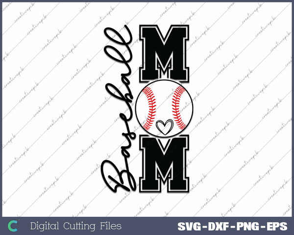 Baseball Mom Varsity Sports Baseball Mom SVG PNG Cutting Printable Files