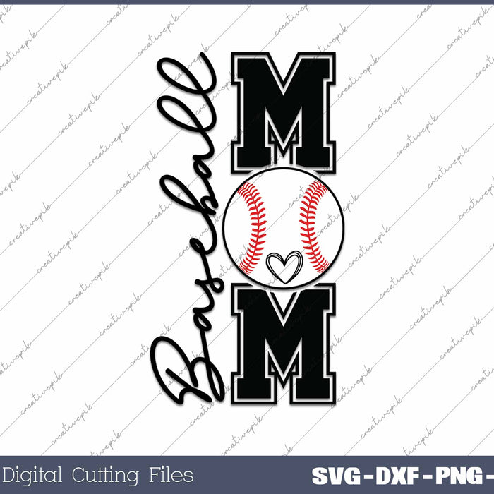 Baseball Mom Varsity Sports Baseball Mom SVG PNG Cutting Printable Files