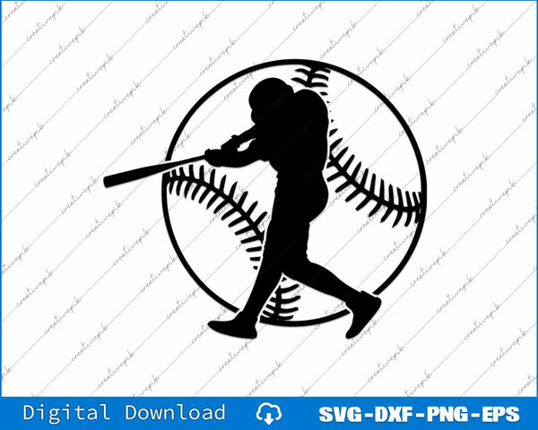 Baseball Player Male Baseball, Men's Baseball, Men Baseball SVG PNG Cutting Files