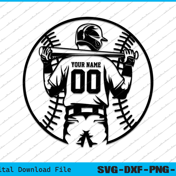 Baseball Player Personalized Name SVG PNG Cutting Printable Files