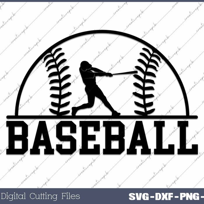 Baseball Player Silhouette SVG PNG Cutting Printable Files