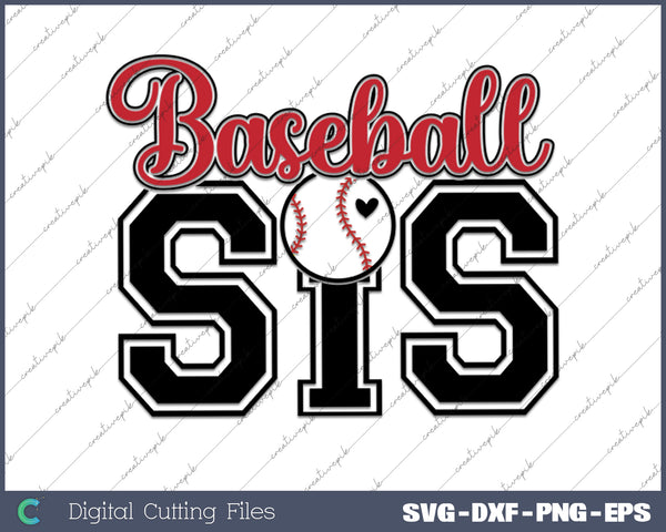 Baseball Sister Game Day SVG PNG Cutting Printable Files