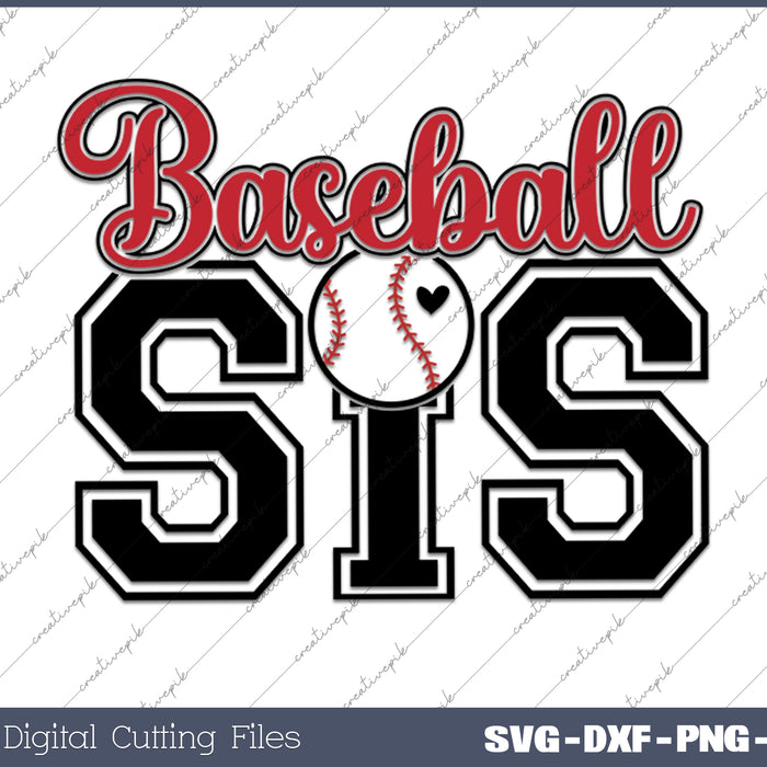 Baseball Sister Game Day SVG PNG Cutting Printable Files