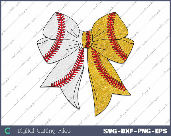 Baseball Softball Coquette Bow SVG PNG Cutting Printable Files