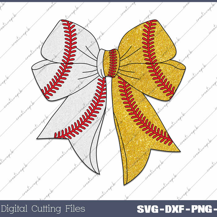 Baseball Softball Coquette Bow SVG PNG Cutting Printable Files