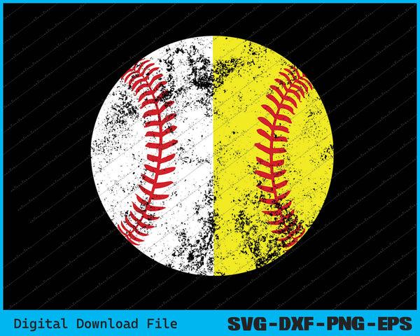 Baseball Softball Distressed Game Day SVG PNG Cutting Files