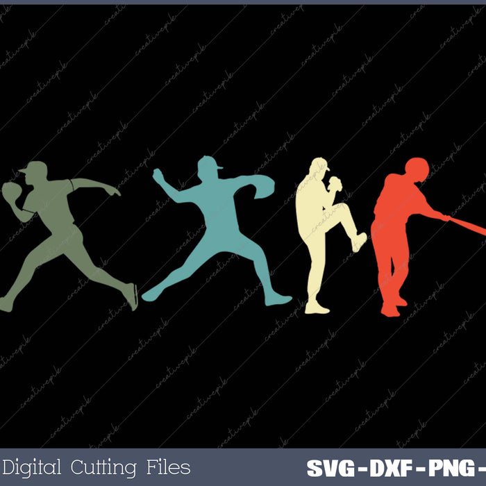 Baseball Vintage Retro Catcher Pitcher Batter Tee 