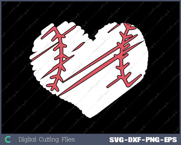 Baseball Women Baseball Heart SVG PNG Cutting Printable Files