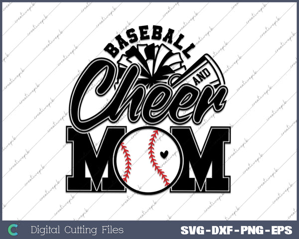 Baseball and Cheer Mom SVG PNG Cutting Printable Files