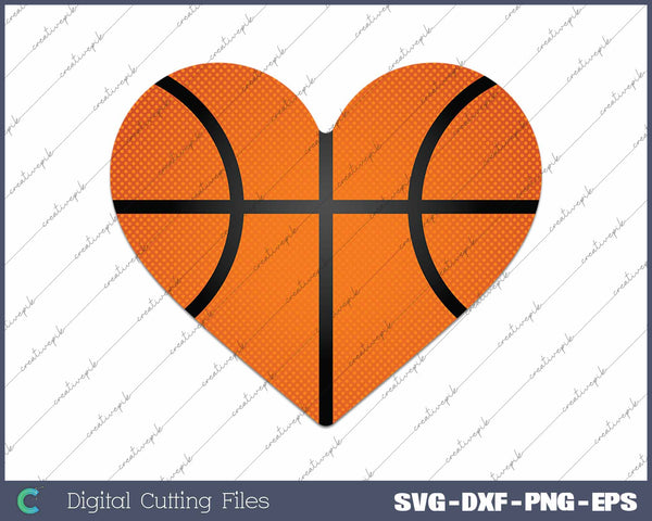 Super Basketball Heart SVG PNG Cutting Printable Files