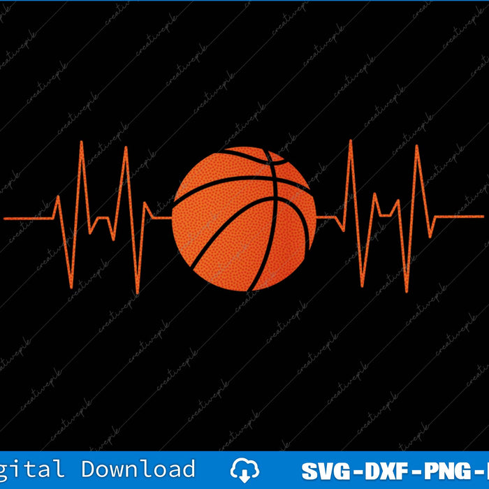 Basketball Heartbeat SVG PNG Cutting Printable Files