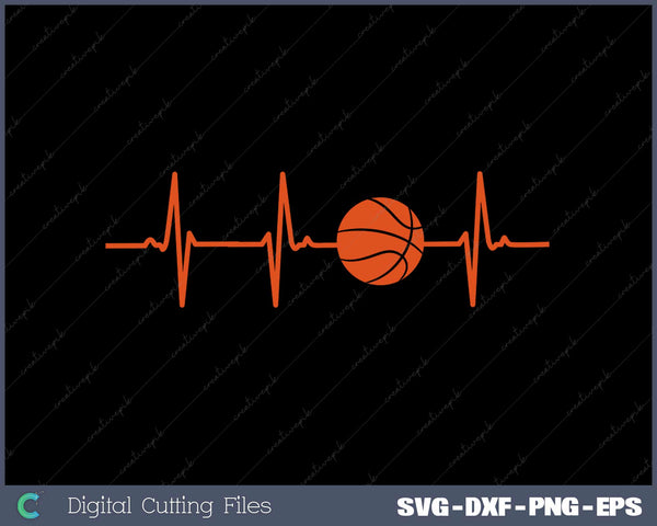 Basketball Heartbeat for Men and Boys SVG PNG Printable Files