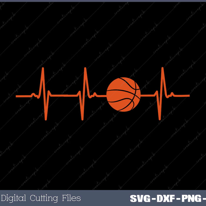 Basketball Heartbeat for Men and Boys SVG PNG Printable Files