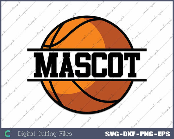 Basketball Mascot Team Name Template SVG PNG Printable Files