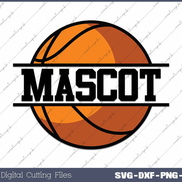 Basketball Mascot Team Name Template SVG PNG Printable Files