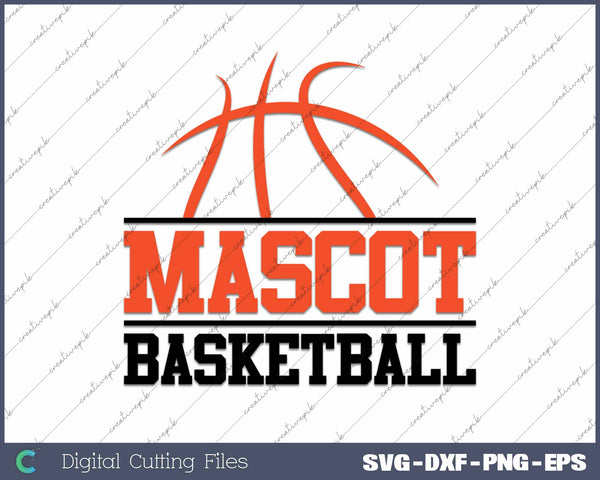 Basketball Mascot Template SVG PNG Cutting Printable Files